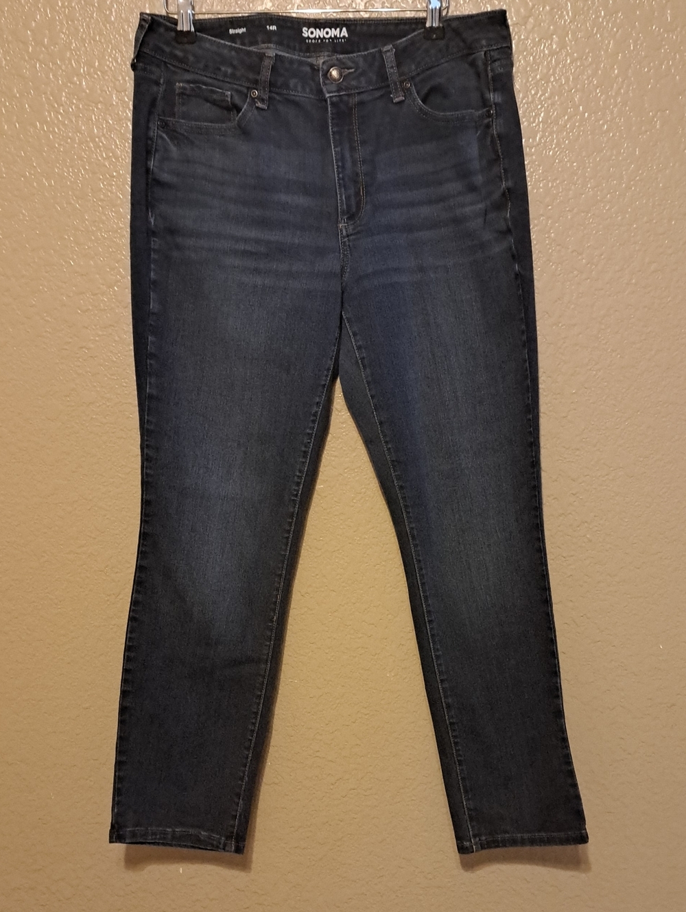Sonoma Straight-Leg Dark Blue Women's Jeans Size 14R.